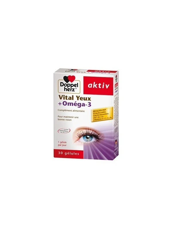 Doppel herz AKTIV Vital yeux+Oméga-3, 30 GELULES