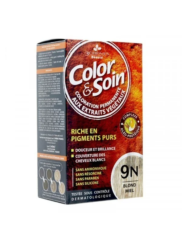 color soin blond miel 9n coloration permanente
