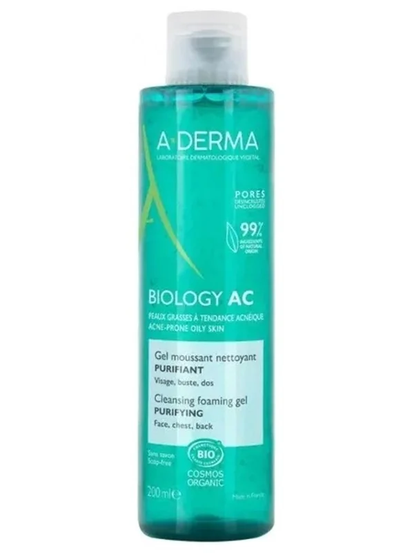 A-DERMA Biology AC Gel Moussant Nettoyant Purifiant Bio 200 ml