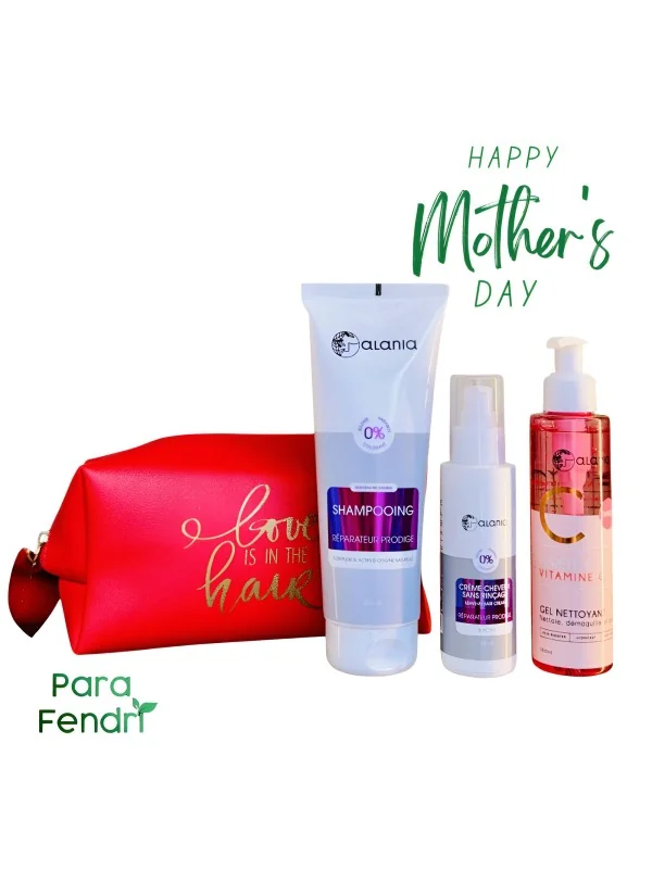 ALANIA - SHAMPOING REPARATEUR 250ML + CREME CHEVEUX SANS RINCAGE + GEL NETTOYANT VITAMINE C OFFERT