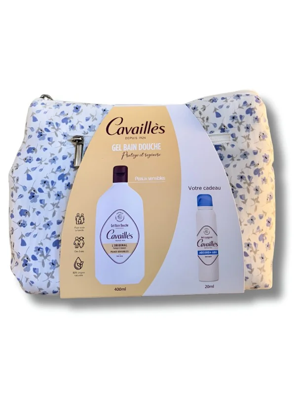 ROGE CAVAILLES - GEL BAIN DOUCHEL'ORIGINAL 400ML + SPRAY ANTI TRANSPIRANT 20ML OFFERT + TROUSSE OFFERTE