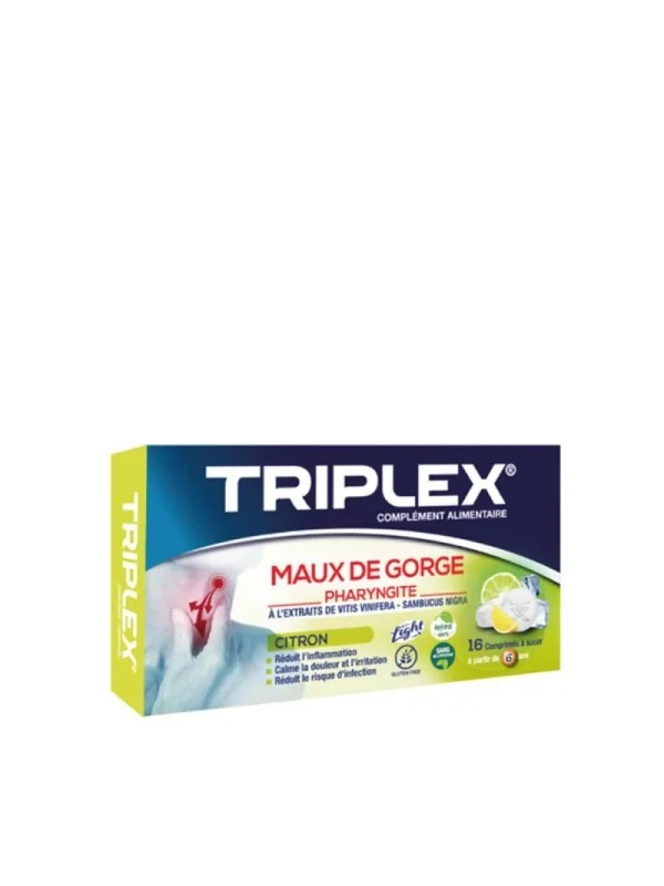 Maux de Gorge Citron - TRIPLEX - 16 comprimés