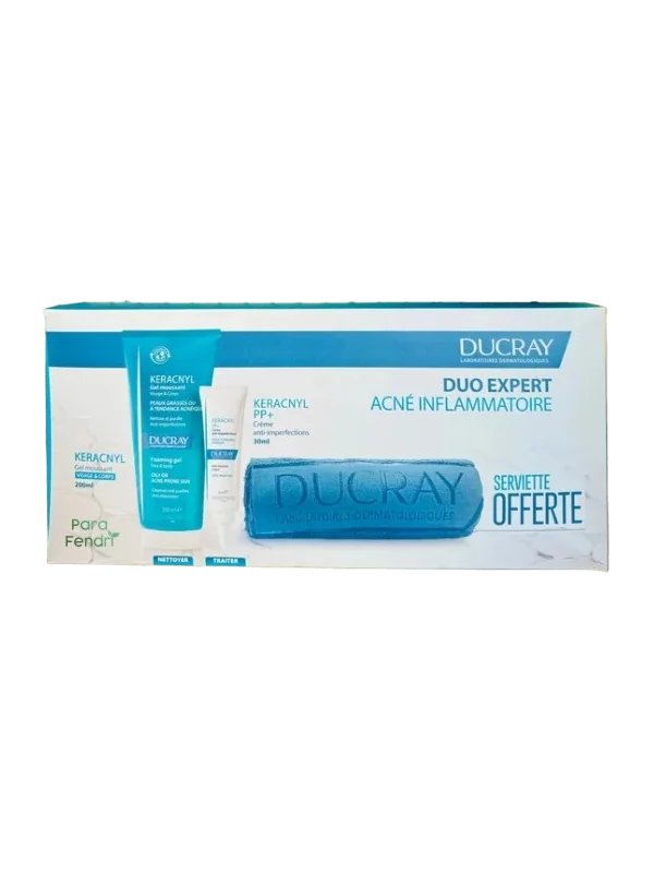 DUCRAY - KERACNYL GEL MOUSSANT 200ML + CREME ANTI IMPERFECTIONS 30ML + SERVIETTE OFFERTE