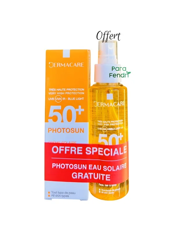 DERMACARE PHOTOSUN CRÈME PROTECTRICE SPF50+ INVISIBLE tout type de peau