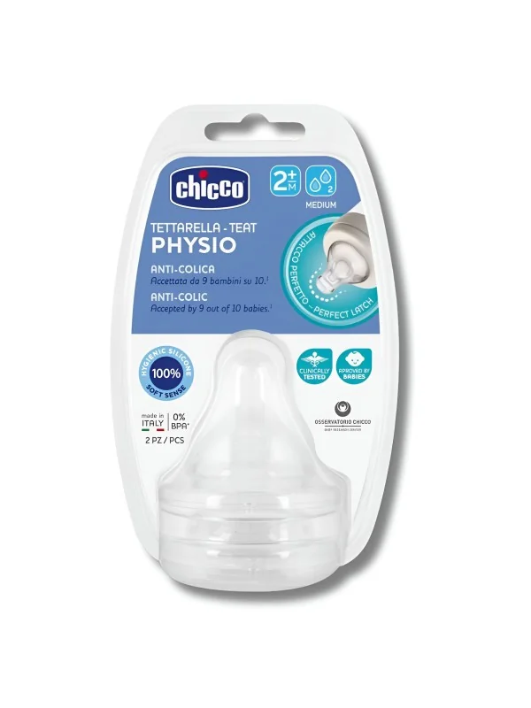 CHICCO - LOT DE 2 TETINES EN SILICONE +2MOIS
