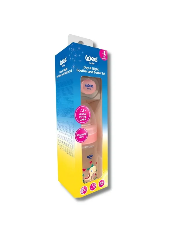 WEE BABY - BIBERON 150ML + SUCETTE JOUR ET NUIT 0-6MOIS